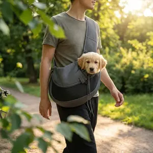 Portable Cat Backpack, Breathable Mesh Travel Crossbody Bag for Dogs and Cats, Pet Carrier for Outdoor Walks, All Seasons Use