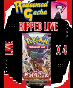 4x Pokémon TCG Paldea Evolved Booster Packs - Ripped LIVE