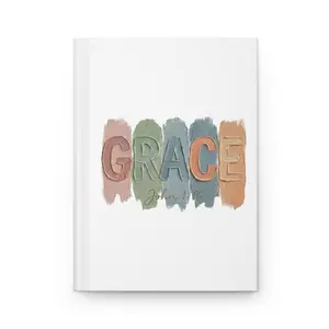 Grace Scripture Journal Hardcover Matte | Pastel Brushstroke Prayer Notebook