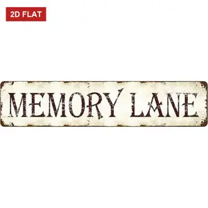Vintage Memory LaneMetal Plaque - Rustic  Sign Retro Wall Decor 4x16 Inch, Farmhouse Kitchen Bar Garage Man Cave Art, Unique Gift for Homeowners, Housewarming, Birthday, Christmas