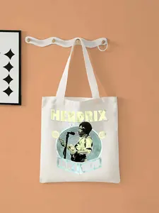 2026 new 3d stereoscopic printHENDRIX JAN1 1970Large-capacity canvas single-shoulder handbag, suitable for shopping, fitness and daily use. Foldable and reusable, an eco-friendly shopping bag