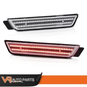 Fit For Chevy Camaro 2010-15 LED Rear Bumper Side Marker Lights Clear Red Lamp