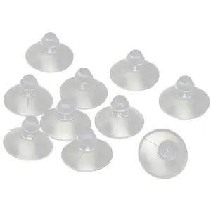 18mm/0.7" Transparent Anti-Suction Suction Cup Hanger Pads for Furniture Desk Glass Plastic Without Hooks, Pack of 10