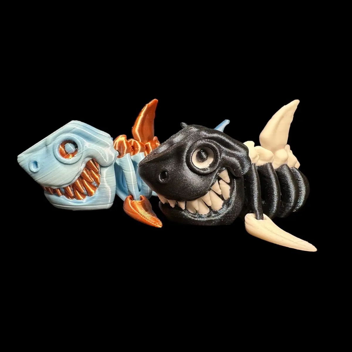 Mini Great White Skelly Articulating Sculpture 3D Print