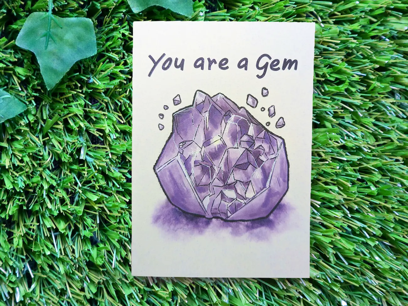 You are a Gem Amethyst Greeting Card - Handmade Card - Witchy Card - Thank You Card - Appreciation Card
