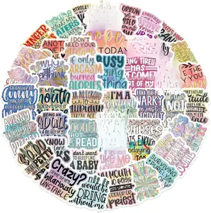 50Pcs Funny Sarcastic Phrase Stickers for Adults, Sarcastic Quote Meme Sticker Pack, Vinyl Snarky Decals for Laptop Water Bottle Scrapbook Journal Notebook