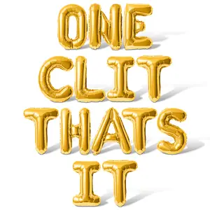 Letter Balloons - ONE CLIT THATS IT 16" Inch Alphabet Letters Foil Mylar Balloon Bachelor or Bachelorette Party Banner