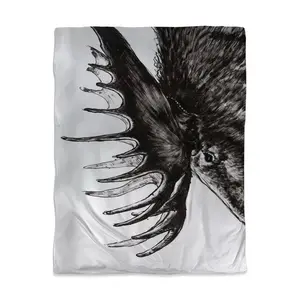 Begin Home Decor 3817-HWCT-AN473 Moose Plume White Deer Twin Size Duvet Cover - Bedroom Home Decor