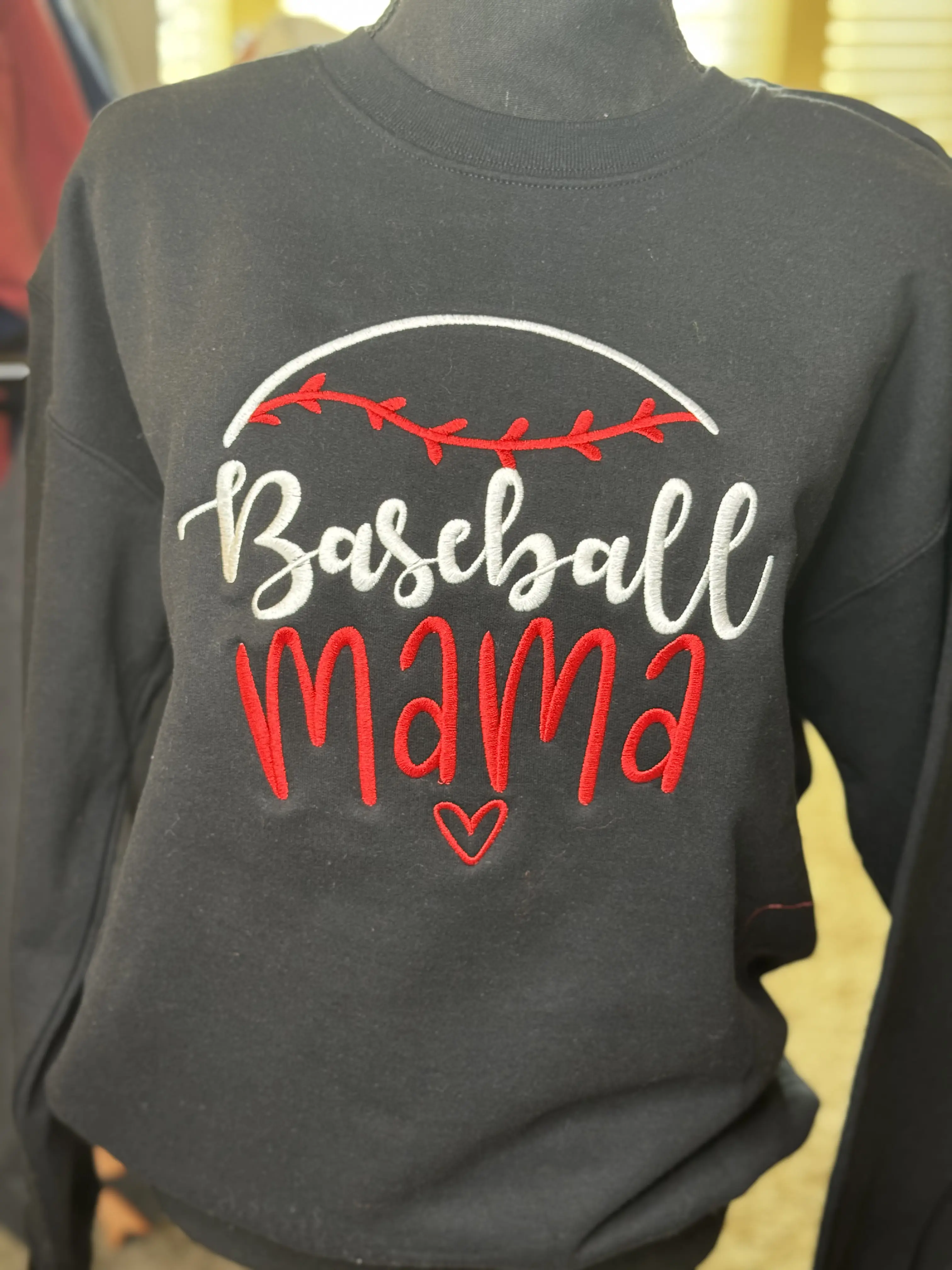 Gildan Embroidered Baseball Mama Sweatshirt with Custom Options Comfort Color T-Shirt Option of Baseball Side Bow Embroidered Design