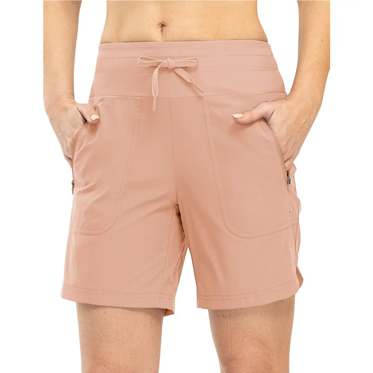 YSENTO Women's Swim Board Shorts with Liner 7" High Waisted UPF 50+ Beach Trunks Shorts