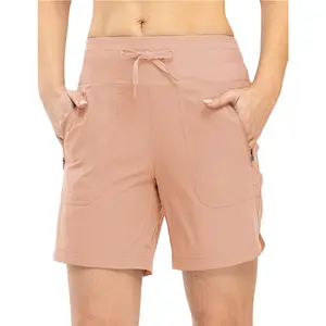 YSENTO Women's Swim Board Shorts with Liner 7" High Waisted UPF 50+ Beach Trunks Shorts