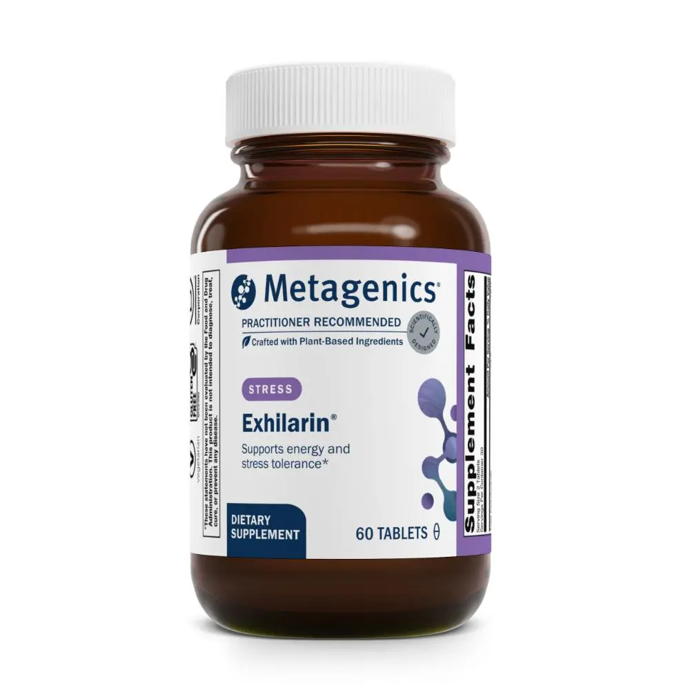 Metagenics Exhilarin - Energy & Stress Tolerance Support Supplement - with Ashwagandha, Holy Basil, Amla & Bacopa - Ayurvedic Adaptogenic Blend for Calm Focus & Adrenal Health - 60 Tablets