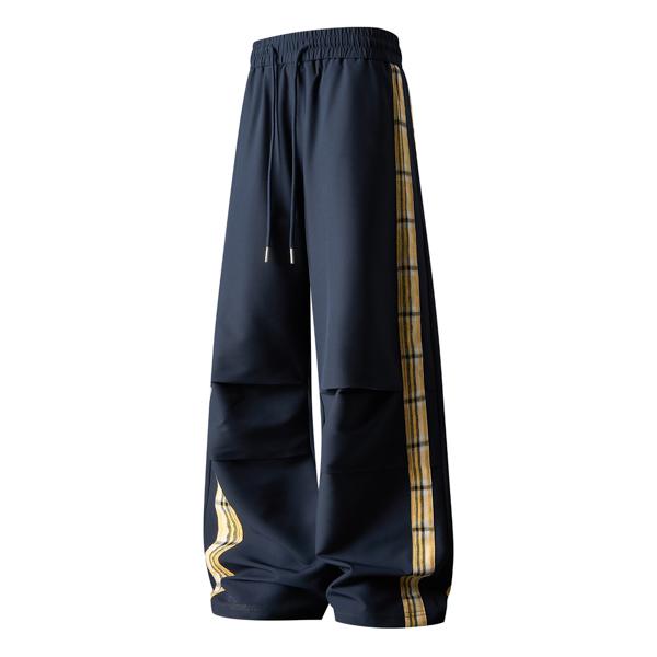 3PACK Men's Oversized Parachute Pants  Plaid Stripe Baggy Cargo Pants, Trendy Y2K Streetwear Track Pants