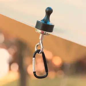 Outdoor portable strong magnetic suction buckle magnet hook quick hanging light buckle tent canopy fixed rotary iron buckle camping light