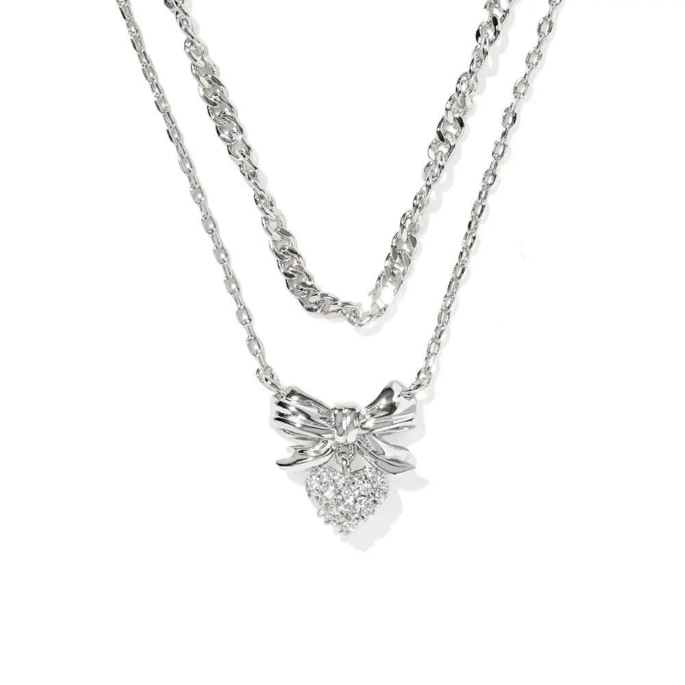Kendra Scott Bow Multi-Strand Necklace, Gold Plated Chain, Layered Necklaces