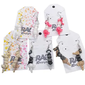 3D Printed Ferret Earrings