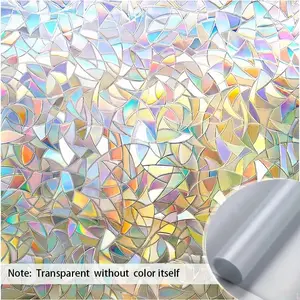 Rainbow Crescent Window Privacy Film, Home Decorative Ornaments 3D Window Sticker, No Glue Protective Film, Office and Living Room Decoration, Decoration Items, Decorative Stickers, Decorative Decal