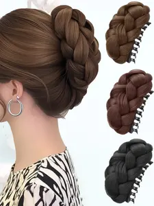 Women's Soft Durable Synthetic Hair Bun Clip, Easy Ponytail & High Bun Hairstyles, Perfect for Special Occasions & Daily Use, Synthetic Clip Hairpiece