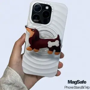 DoggoGrip, Magnetic Phone Holder and Grip for Dachshunds, Cute Puppy Phone Holder sticky mount