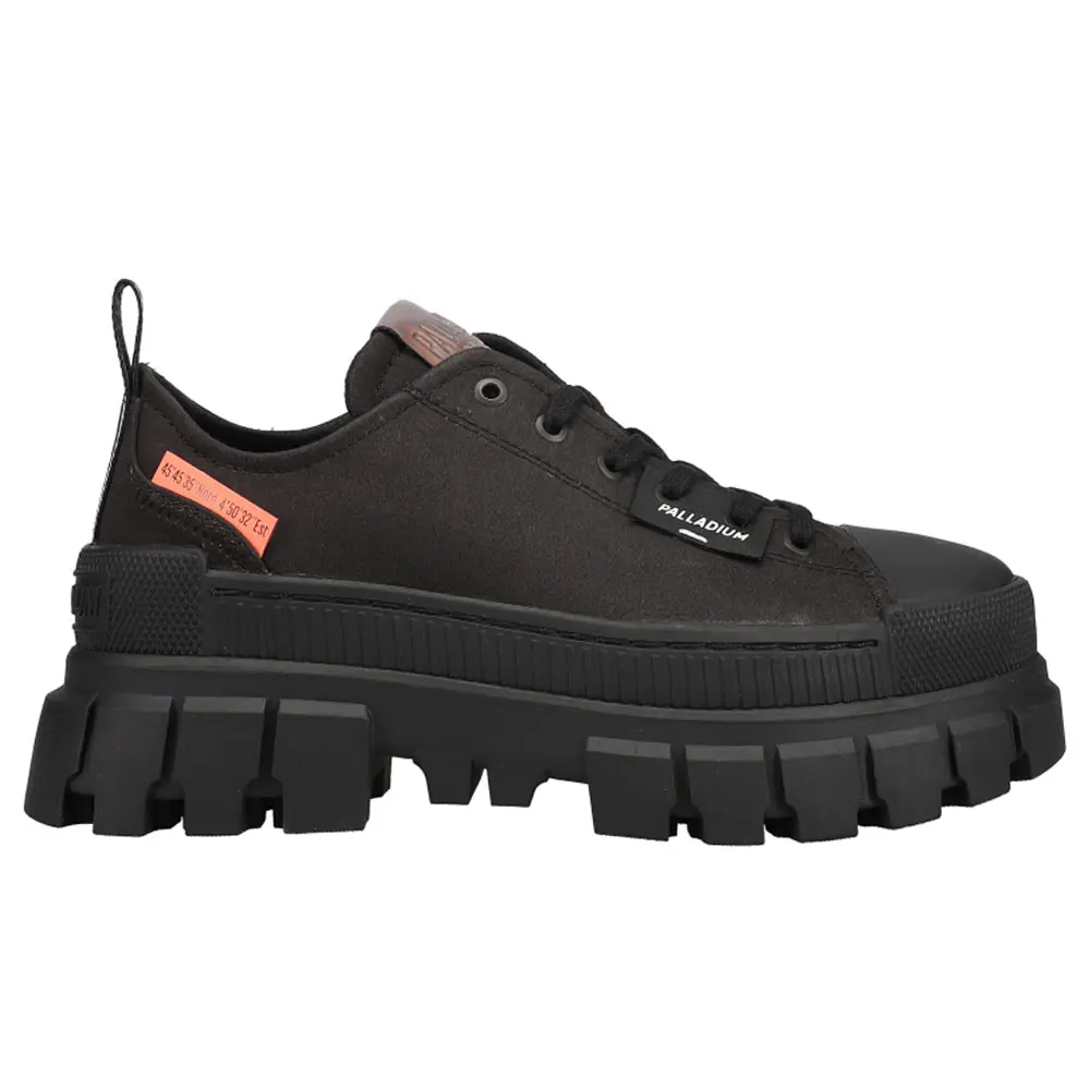 Palladium Womens Revolt Lo Tx Platform Lace Up Sneakers Shoes Casual - Black