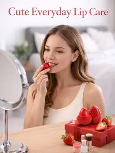 1/4pcs strawberry shapeLip Balm,Four color options, Long-Lasting, Moisturizing, Nourishing, Lip Care, Perfect  Mother's Day gift