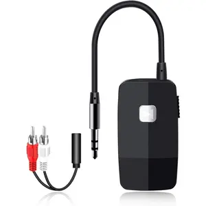 Upgraded  5.4 Receiver for Speaker,  Audio Adapter for  Audio  Stereo with 3.5mm RCA Jack, 20 Hours Playtime, Dual Connection to 2 Phones, Easy Control /Off Slider