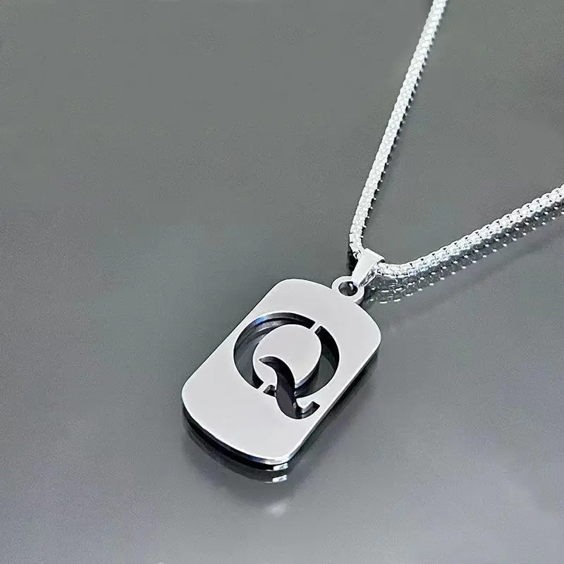 Letter Q+70cm titanium steel chain