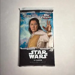 Topps 2025 Chrome Star Wars Pack - 5 Cards per Pack Collectible Trading Cards