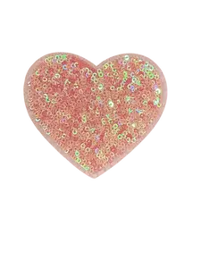 Peach Sequin Heart Patch