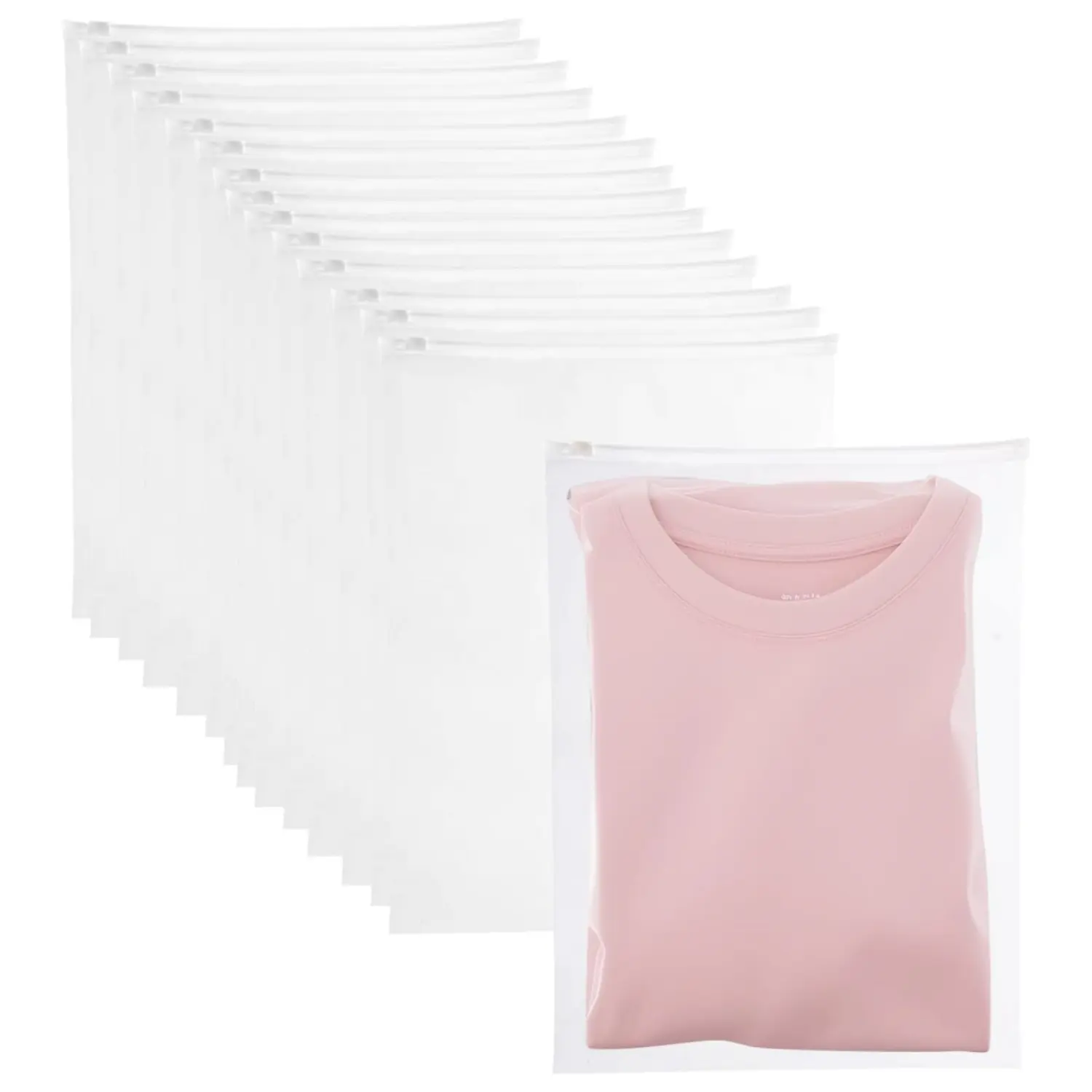 Clear Zipper Bags for Clothing - 100PCS 10x13 Inch Reusable Plastic Storage Bags, Thick Shipping Packaging Bags for Sweaters, Pants, Documents, Travel or Small Business