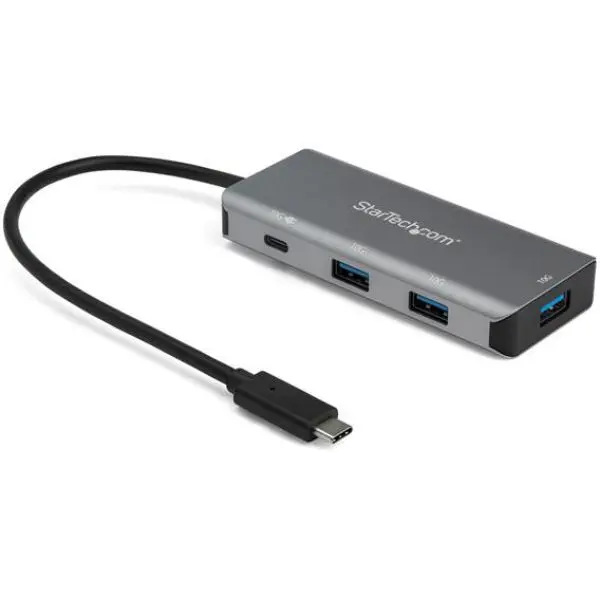 Startech ST-HB31C3A1CPD3 4 Port USB C Hub with Power Delivery, Black & Space Gray, Type C Usb Hubs, Usb Adapter Usb Hubs