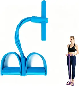 Multifunction Pedal Resistance Band, 6-Tube Elastic Yoga Pedal Puller Resistance Band, Elastic Pull Rope Fitness, Full-Body Workout at Home Gym, Exercise Sit-up, Yoga, Abdominal Training outdoorfun