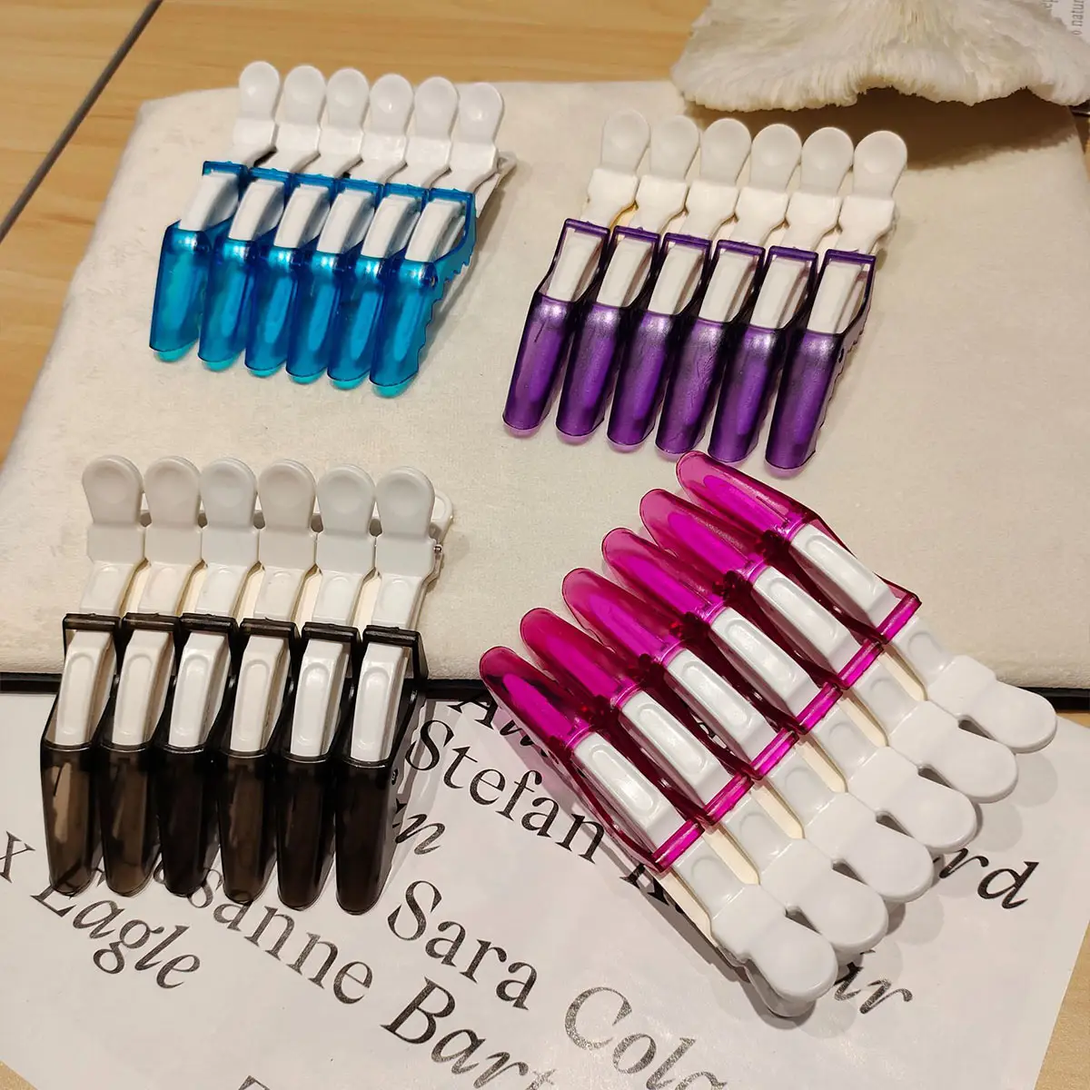 OQ Hair 1 Count Solid Color Alligator Hair Clips Hot Dye Clip Hairdressing Hair Pins Multi Prupose Wig Clip Non Slip Hairpin Heatless Styling Tool For