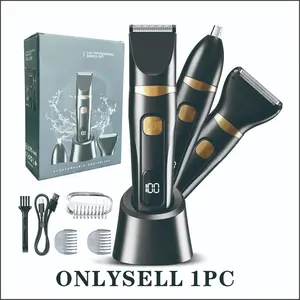 Three-In-One Electric Body Hair Trimmer, Wireless USB Rechargeable Shaver, Men's Depilatory Tool, Ideal Gift for Husband