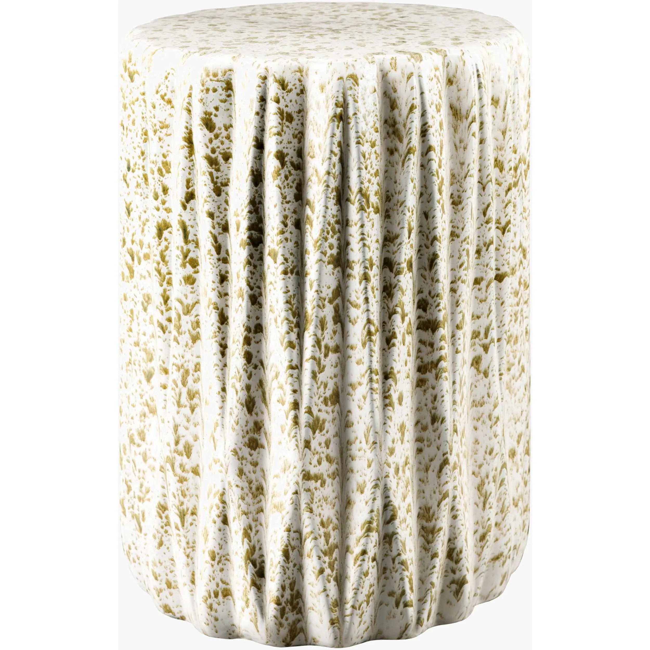 Pliora Cream Textured Minimalist Ceramic Outdoor Garden Stool