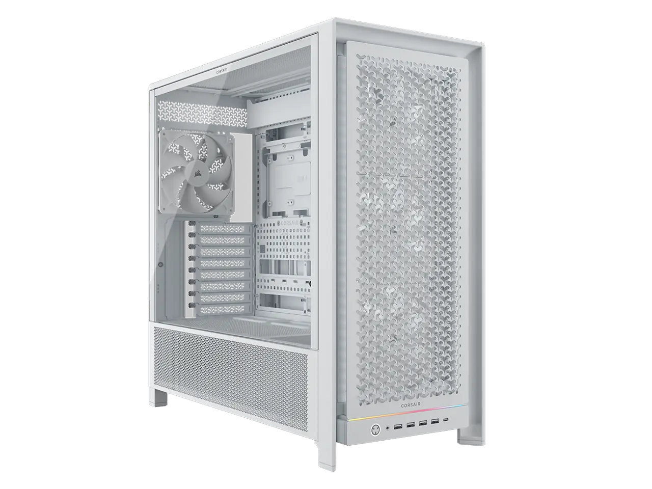 CORSAIR FRAME 5000D RS Modular High Airflow Mid-Tower PC Case, White – Fully Customizable Design –  InfiniRail™ Fan Mounting System – Fits Multiple 360mm Radiators or a 420mm Radiator – Reverse Motherboard  Connector Compatible