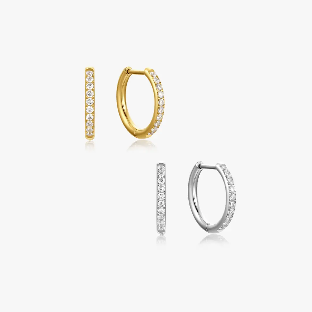 CZ Titanium Hoops