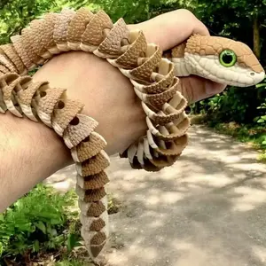 Realistic Movable Snake Statue with Eyes and Lifelike Scales, Giant Snake Sculpture for Collectors, Home Decor and Halloween Theme