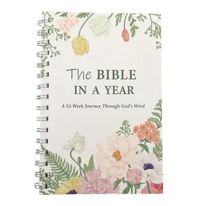 The Bible in a Year: 52 Week Devotional Journal, Gentle Floral Cover, Daily Reading Tracker, Healing Growth Diary, Mother's Day Gift