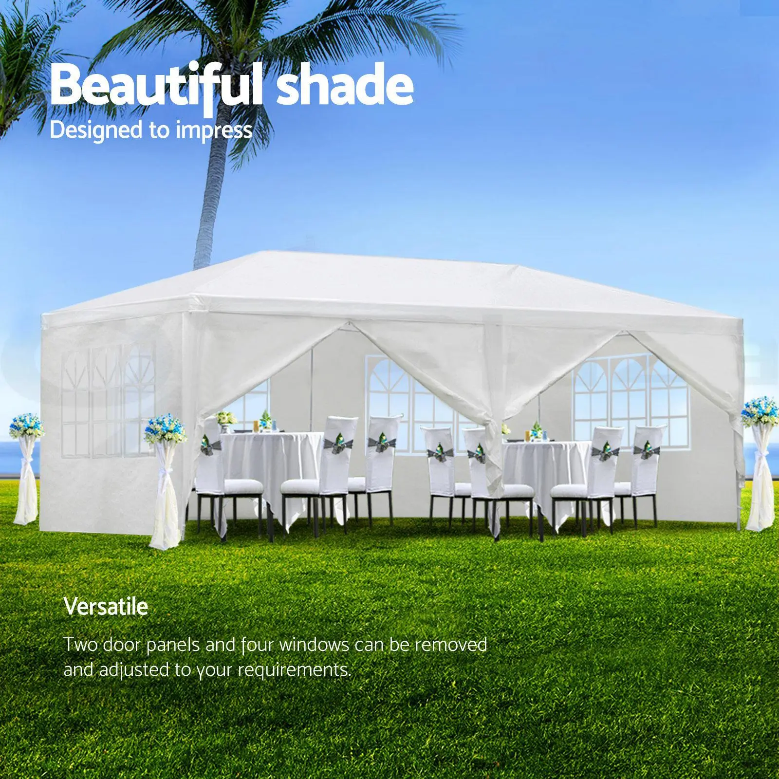 SAVEYOUR 10x20' /10*30 Heavy-Duty Weatherproof Outdoor Canopy Tent Gazebo, 6 Removable Sidewalls, Large Shade Structure for Weddings, Parties, Events & Outdoor Decor