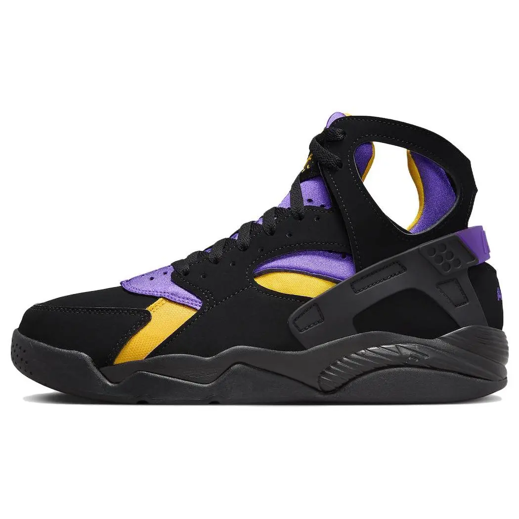 Nike Air Flight Huarache Lakers Away Durable Non-slip High Top Basketball Shoes Men's FD0188-001