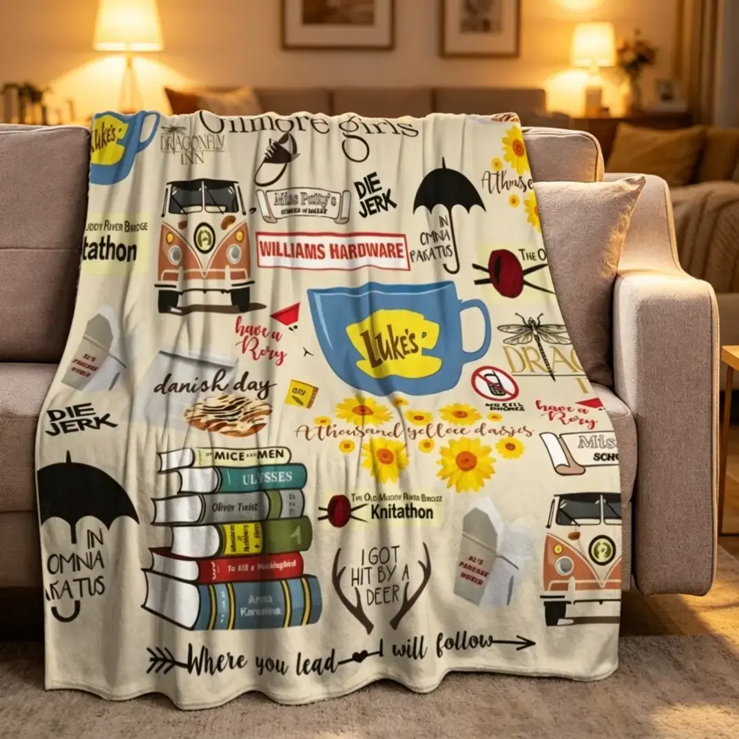Gilmore Girls Traditional Polyester Flannel Throw Blanket - Ultra Soft, Cozy Plush, Flat Weave - All Seasons Couch & Bed Use - Ideal Holiday, Birthday Gifts for Adults