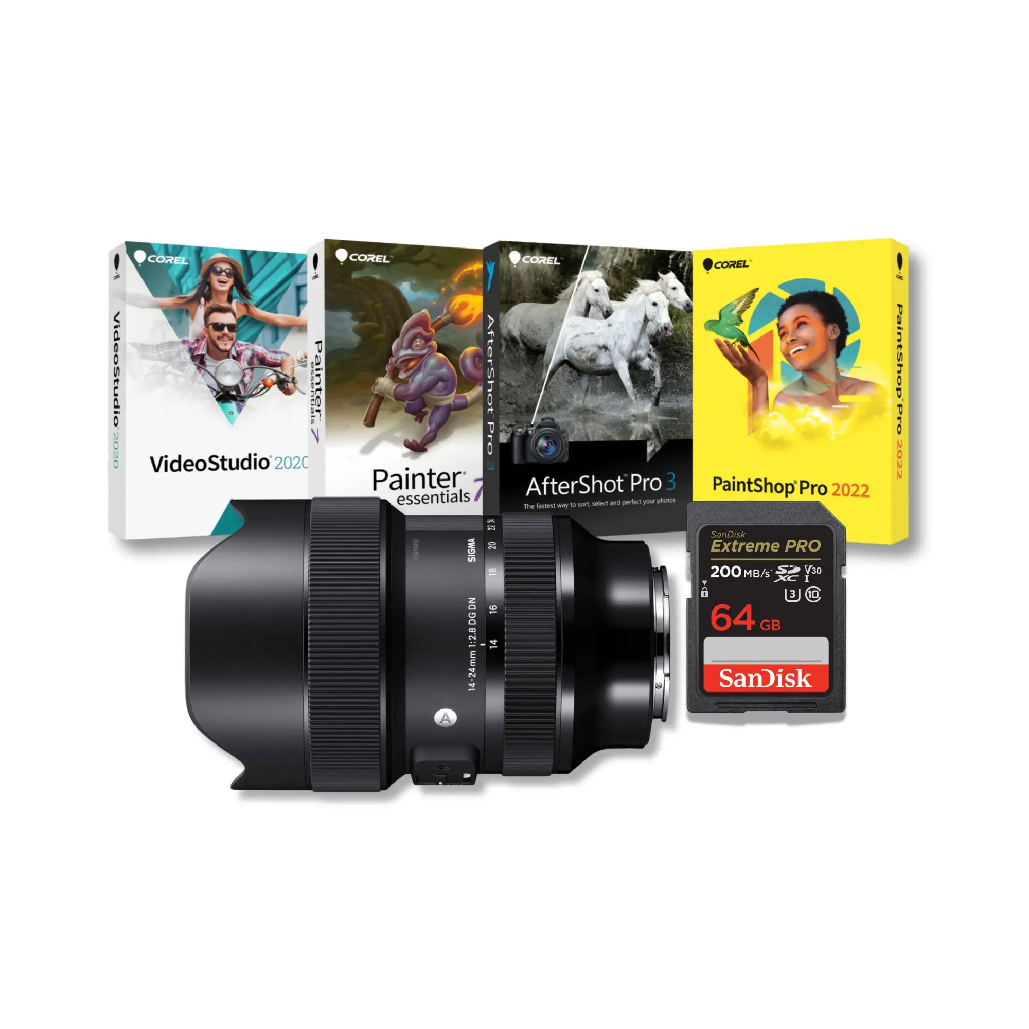 Sigma 14-24mm f/2.8 DG DN Art Wide-Angle Large-Diameter Digital Camera Lens Bundle, Full-Frame, Water- and Oil-Repellent, for Sony E Mount Camera
