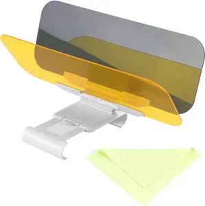 New Car Sun Visors 2-in-1 Day & Night Glare Protection Anti-Glare UV-Blocking HD Windshield Visors for Driver & Passenger with Telescopic Plate & Caliper for Easy Adjustment - Sunshade Eye Strain Relief