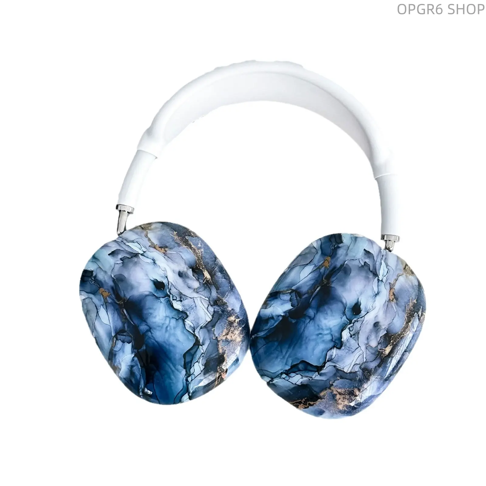 Marble Gradient Dye Shockproof Protective Case Compatible With AirPods Max, Full Wrap Anti-Collision Hard Shell For Apple Max Over-Ear Headphones, Luxury Marble Pattern Headset Cover Portable Travel Accessory