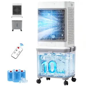 Upgraded Cooling Technology 10 Gallon Portable Evaporative Cooler,7-Hour Timer,Remote Control,Removable water tank.Includes free aroma diffuser pad for House,Bedroom,Outdoor Camping