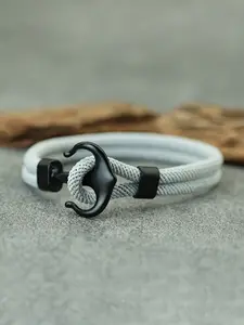 Men's Anchor Bracelet Braided Rope Nautical Style Casual Handmade Charm Bracelet Surfing Accessory Gift Stackable Bracelets