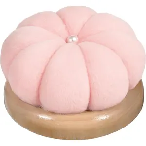 Cute Wooden Base  Pincushions  Style Pin Cushions Round Pin Cushion Sewing Pincushions  Holder for Sewing Quilting Needlework DIY Crafts Light