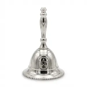 Pentagram Altar Bell Silver-Plated — Compact Wiccan Ritual Bell Pentagram Altar Bell Silver-Plated — Compact Wiccan Ritual Bell