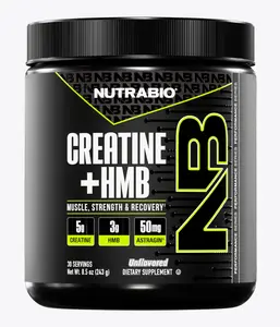 NutraBio Creatine + HMB Ultimate Performance Complex 5g Creatine Monohydrate 3g HMB for Strength Lean Muscle Preservation Fast Recovery Cognitive Function